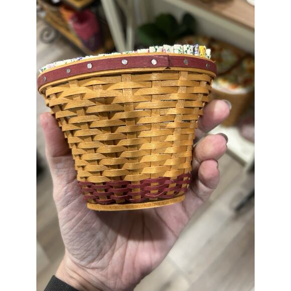 Longaberger May Series Mini Geranium Basket Combo Flowers Tie-on Collectors club - Picture 3 of 4